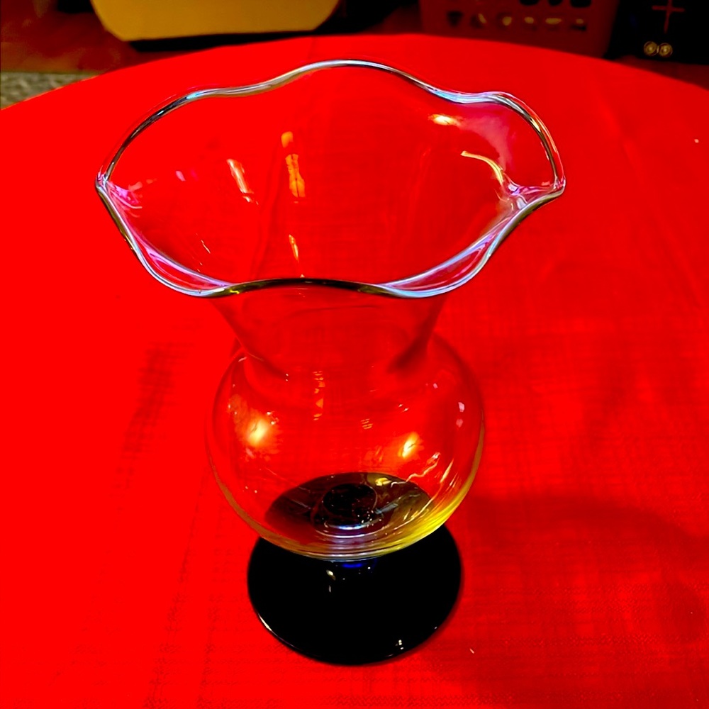 Crystal Sapphire 8” vase by Princess House